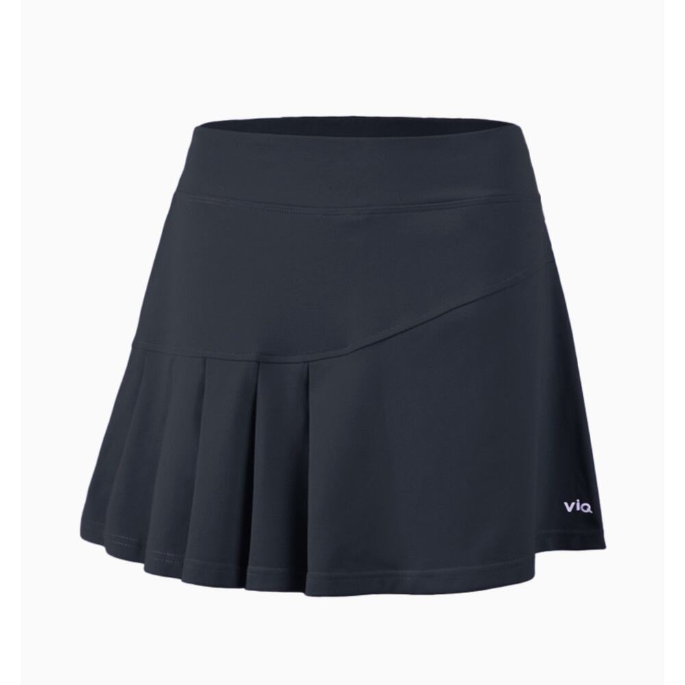 Viq Tennis skirt skort mini black pleated side Medium